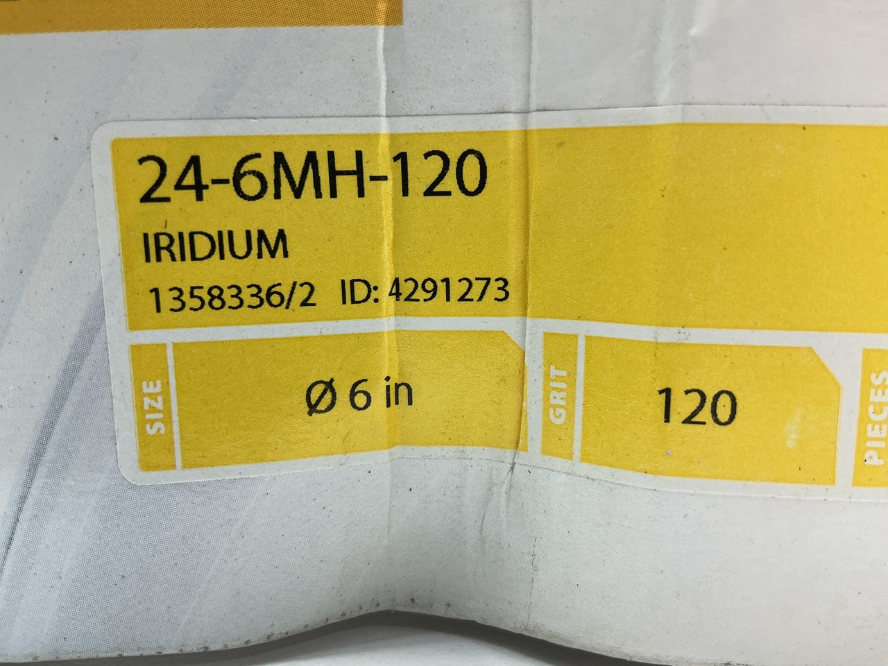 Mirka Iridium 24-6MH-120 Grip-On 6'' 120 Grit Sanding Disc (50 / Box)