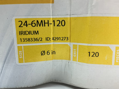 Mirka Iridium 24-6MH-120 Grip-On 6'' 120 Grit Sanding Disc (50 / Box)