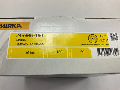 Mirka 24-6MH-180 Iridium 6'' Grip Sanding Discs 121H 180 Grit, (50 Discs/box)