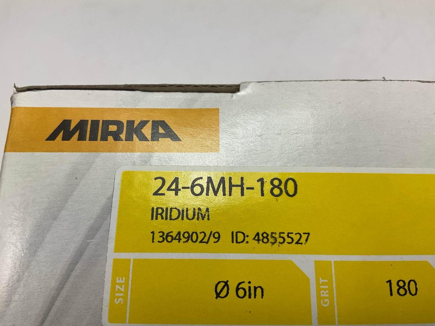 Mirka 24-6MH-180 Iridium 6'' Grip Sanding Discs 121H 180 Grit, (50 Discs/box)
