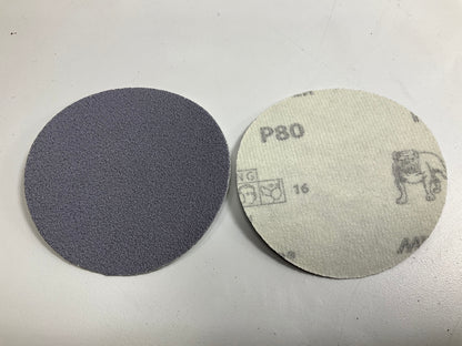 Mirka 2B-608-080 Q. Silver 3'' P80 80 Grit Sanding Discs, 50 Discs Total