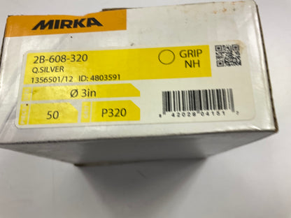 Mirka 2B-608-320 - 3'' Abrasive Discs, Q.Silver, 320 Grit - Pack Of 50 Discs
