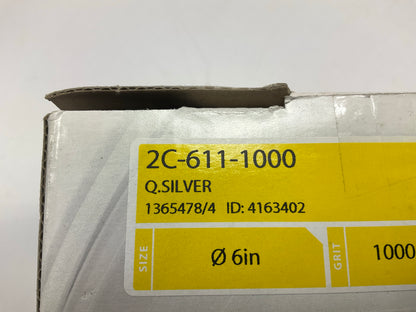 Mirka 2C-611-1000 Q.Silver 6'' 15H Vacuum Grip Sanding Discs, 1000 Grit, 50 Discs