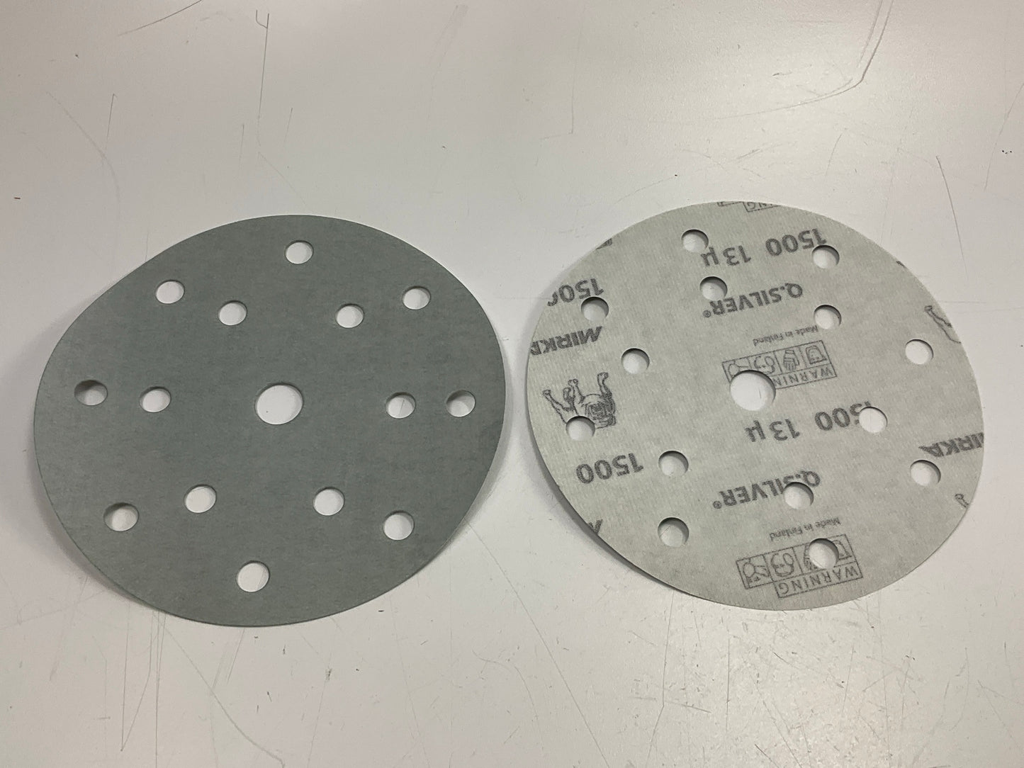 Mirka 2C-611-1500 Q.Silver Ace 6'' 1500 Grit 15 Hole Grip Vacuum Disc, Qty 45 Pcs