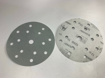 Mirka 2C-611-1500 Q.Silver Ace 6'' 1500 Grit 15 Hole Grip Vacuum Disc, Qty 50