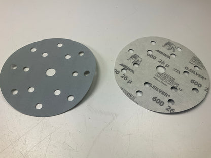 Mirka 2C-611-600 Q. Silver Micro 6'' 15h Vacuum Grip Disc 600 Grit, 50 / Box