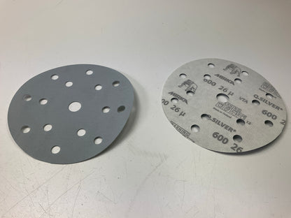 Mirka 2C-611-600 Q. Silver Micro 6'' 15h Vacuum Grip Disc 600 Grit, 50 / Box