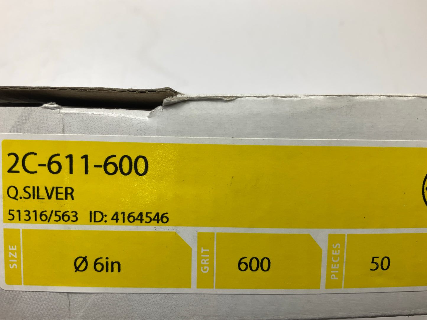 Mirka 2C-611-600 Q. Silver Micro 6'' 15h Vacuum Grip Disc 600 Grit, 50 / Box