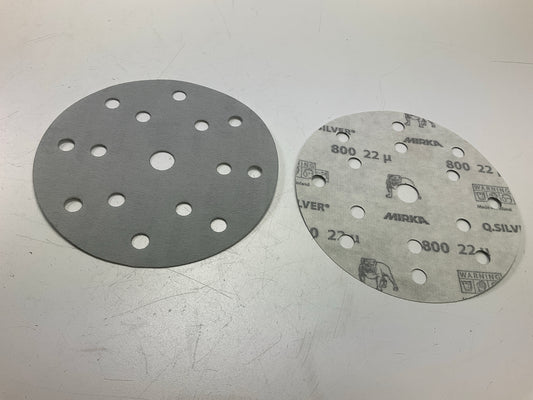 Mirka 2C-611-800 6'' Vacuum Grip, 800 Grit W/ Hole Sanding Discs - Box Of 50