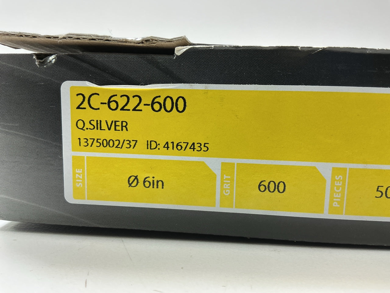 Mirka 2C-622-600 Q.Silver Grip-On 6'' 600 Grit Sanding Discs, 50 / Pack