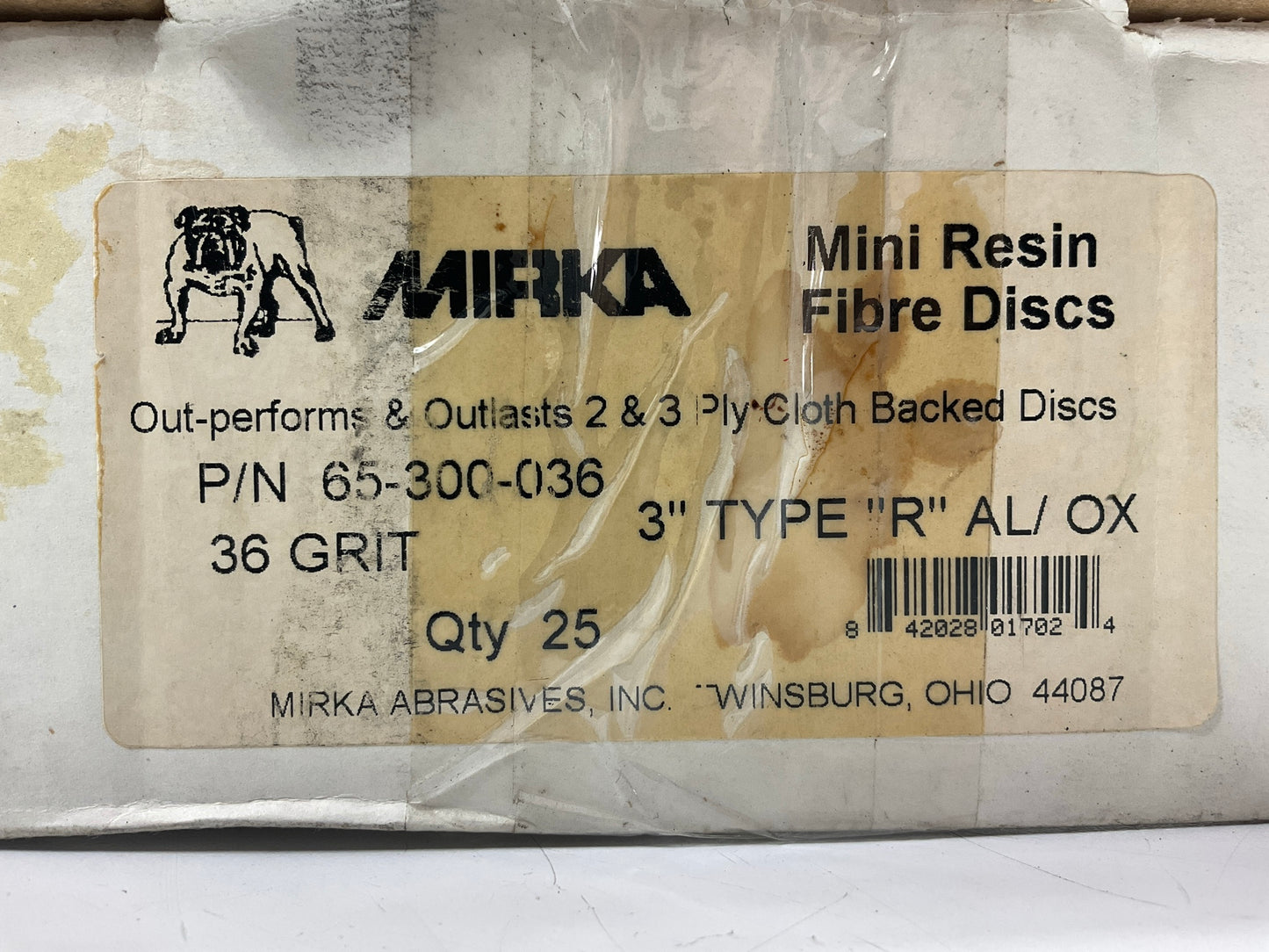 Mirka 65-300-036 3'' Surface Conditioning Sanding Abrasive Discs 36 Grit, 25 Pack