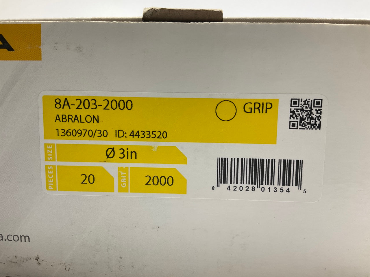 Mirka 8A-203-2000 Abralon 3'' 2000 Grit Foam Hook & Loop Polish Sanding Disc, 20