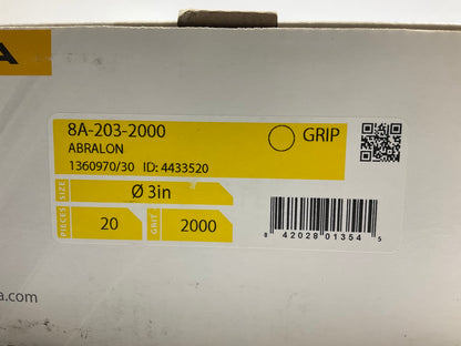 Mirka 8A-203-2000 Abralon 3'' 2000 Grit Foam Hook & Loop Polish Sanding Disc, 20