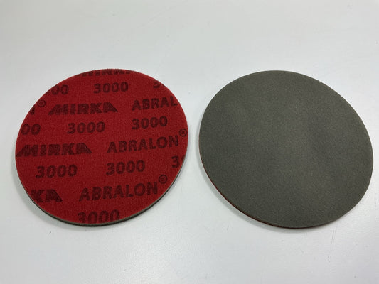 Mirka 8A-240-3000 Abralon 6'' Foam 3000 Grit Grip Fine Sanding Disc (10/Box)