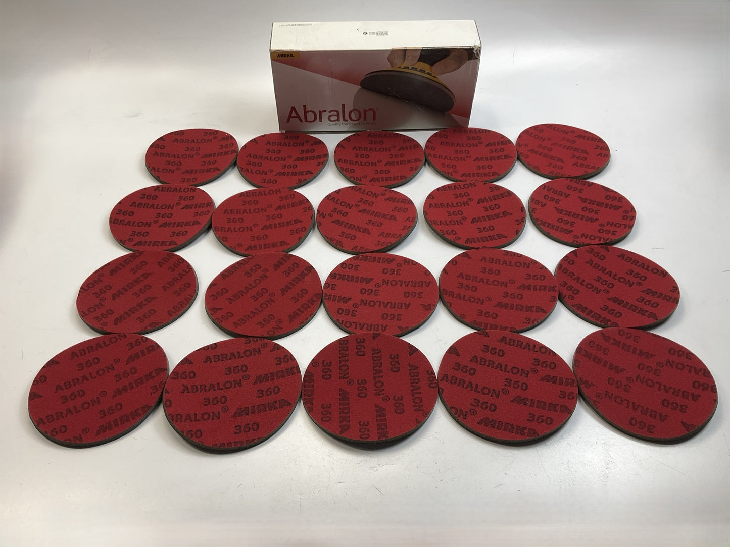 Mirka 8A-241-360 Abralon 6'' 360 Grit Foam Backed Polishing & Buffing Discs, 20pc