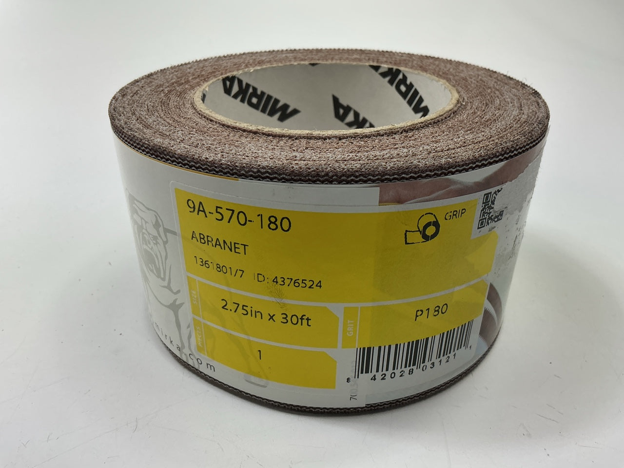 Mirka 9A570-180 180g Mesh Grip Net Sanding Roll 2-3/4x10yd, 180 Grit