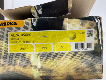 Mirka AE24105080 Autonet 6'' Mesh Sanding 80 Grit Grip Disc (50 / Box)