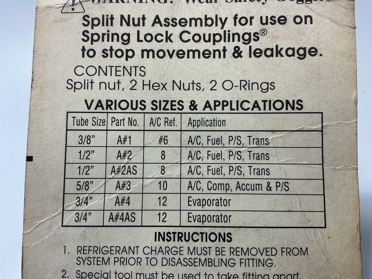 Mister Nut A-2AS Mister Nut Spring Lock Repair Kit For 1/2'' Tube
