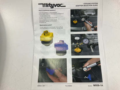 Mityvac MV4530 Automotive Cooling System Pressure Test Kit, Push-button Valve
