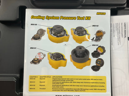 Mityvac MV4530 Automotive Cooling System Pressure Test Kit, Push-button Valve