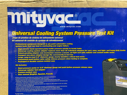 MityVac MV4534 Universal Cooling System Pressure Test Tool Kit Set