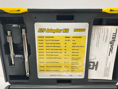 Mityvac Tools MV6410 ATF Refill Kit System Auto Transmission Pump Adapters