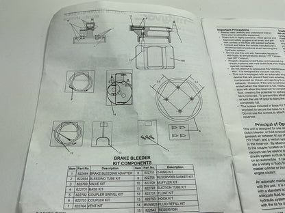 INCOMPLETE, Comes As Shown -  MityVac MV6830 Air Vacuum Brake Bleeder Kit