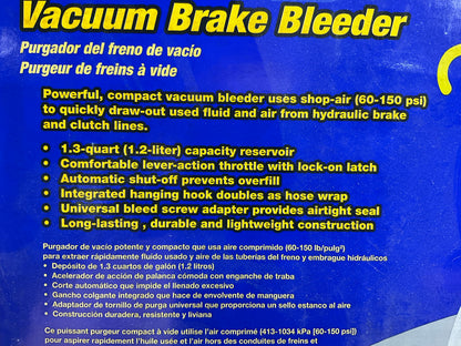 Mityvac MV6870 1.3 Quart Hydraulic Brake & Clutch Vacuum Bleeder Kit