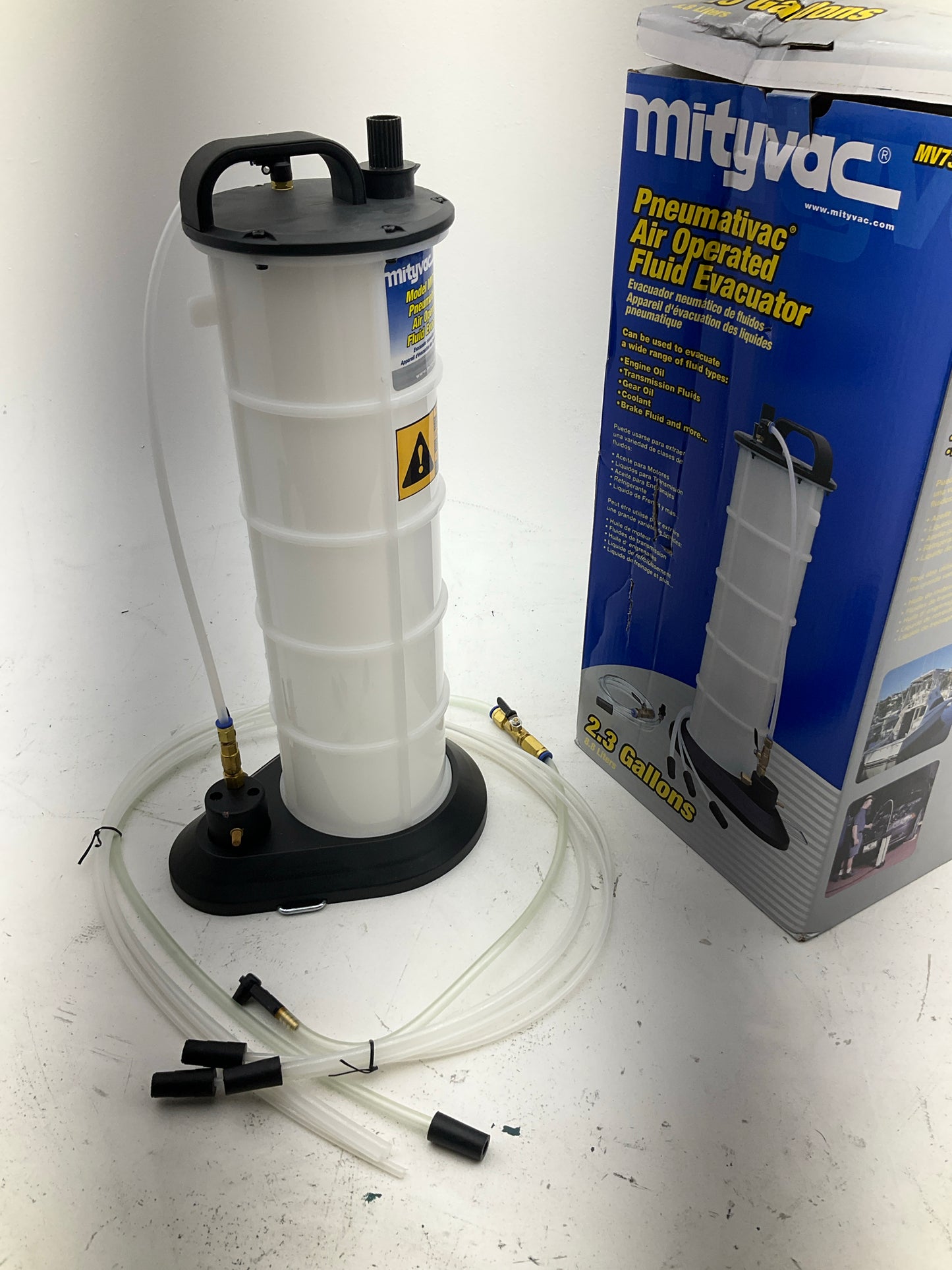 Mityvac MV7300 Pneumatic 2.3 Gallon Vacuum Fluid Evacuator Compressed Air Pump