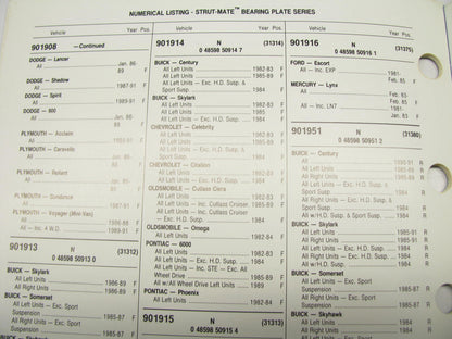 Monroe 11636-S-1091 STRUT-MATE BEARING PLATE Catalog 15 Pages