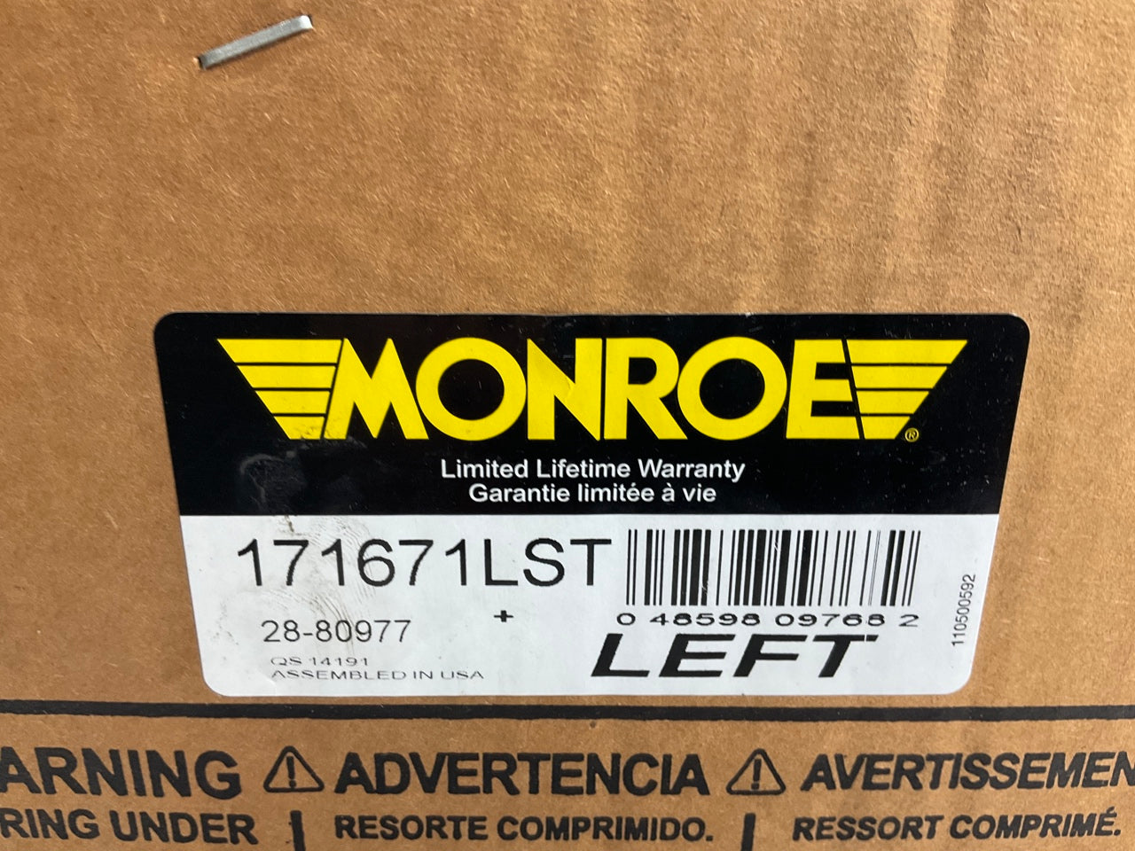 Monroe 171671LST Rear Left Complete Strut With Coil Spring