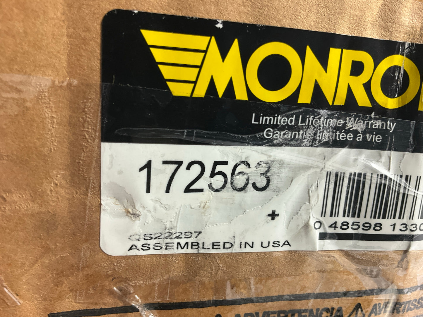 Monroe 172563 Quick Strut Suspension Strut & Coil Spring Assembly, Rear