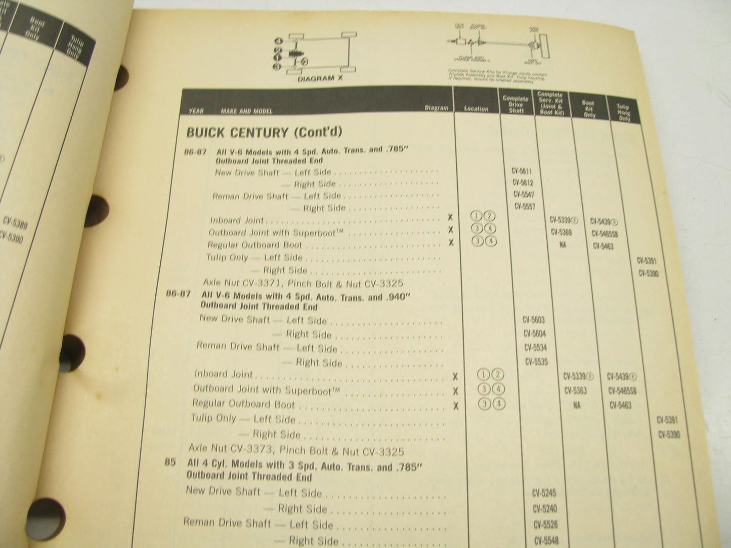 Moog 3032E CV Joints Auto Parts Catalog - 1991, 415 Pages