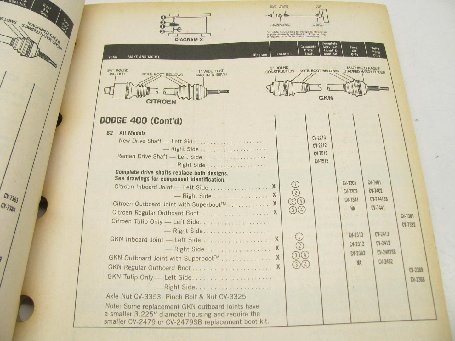 Moog 3032E CV Joints Auto Parts Catalog - 1991, 415 Pages