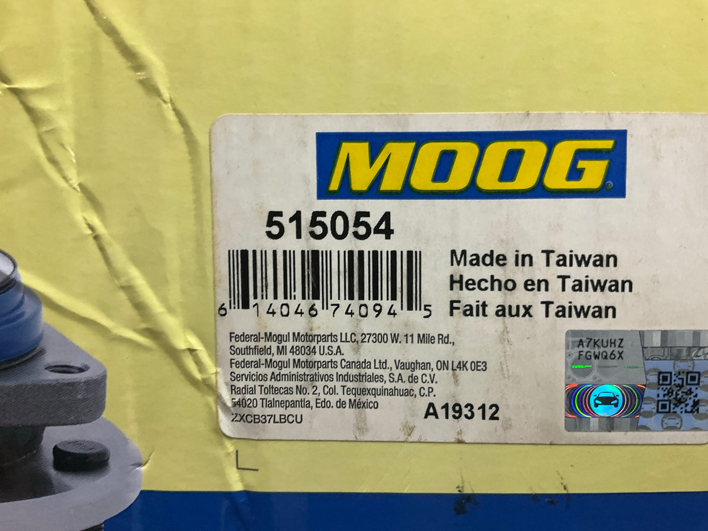 Moog 515054 Front Wheel Bearing & Hub Assembly
