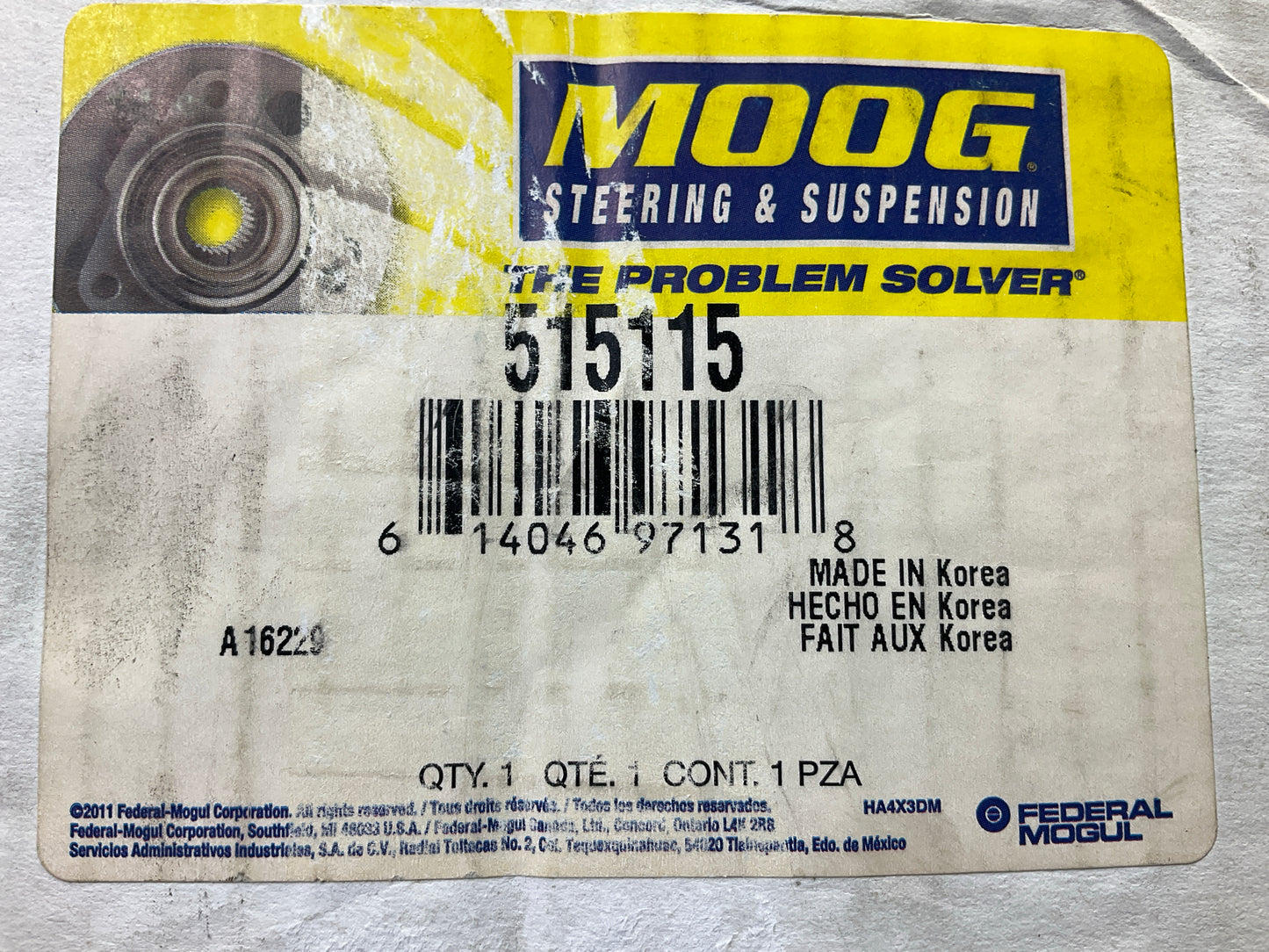 MISSING CLIP Moog 515115 Front Wheel Bearing And Hub 05-10 F-450, F-550 SD