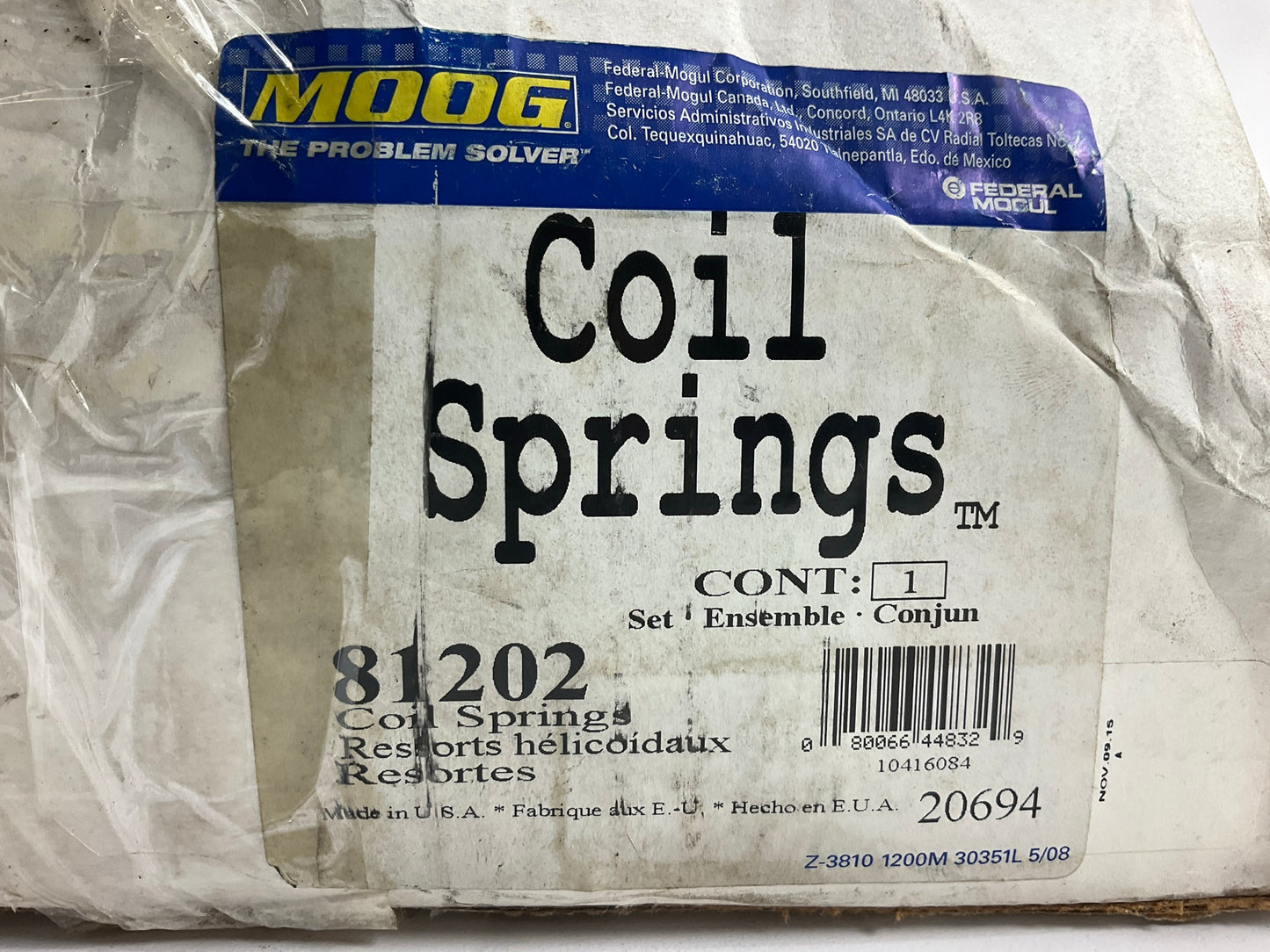 Moog 81202 Front Coil Springs 1997-2001 Honda CR-V