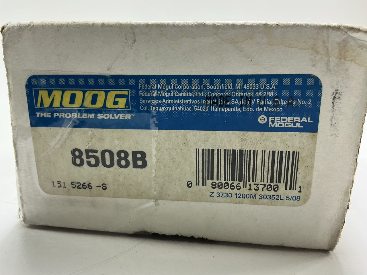 MISSING 1 WASHER - Moog 8508B Steering King Pin Bolt Set