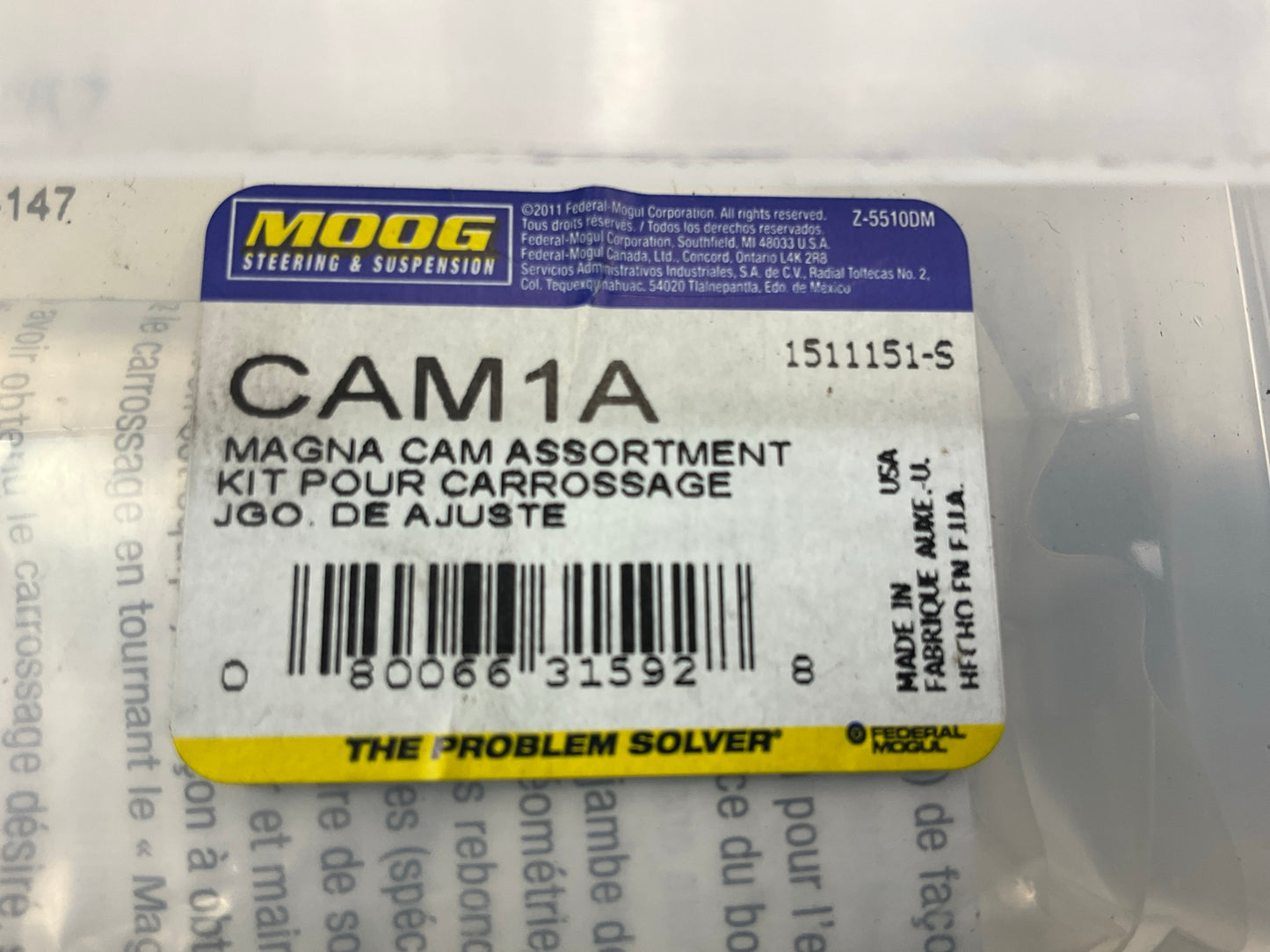 MOOG CAM1A Cam Bolt Kit For Camber Alignment Adjusting, 24 Camber Bolts Total