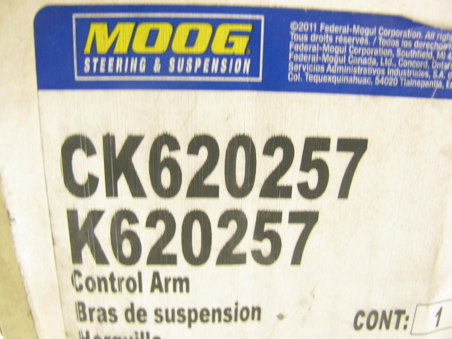 Moog CK620257 Suspension Control Arm & Ball Joint Assembly - Front Right Lower