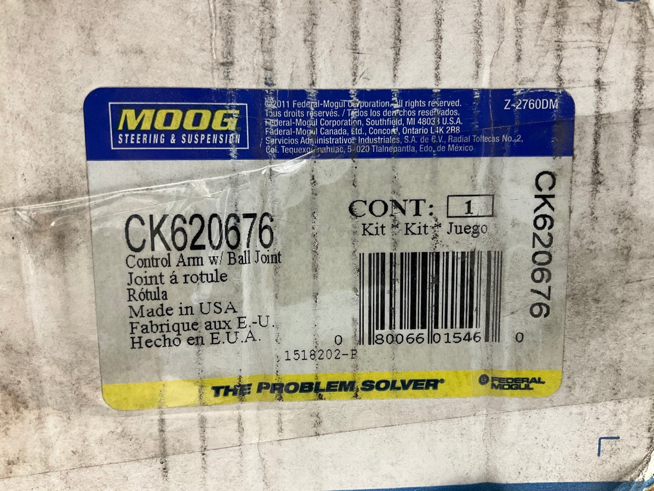 Moog CK620676 Front Right Lower Suspension Control Arm And Ball Joint Assembly