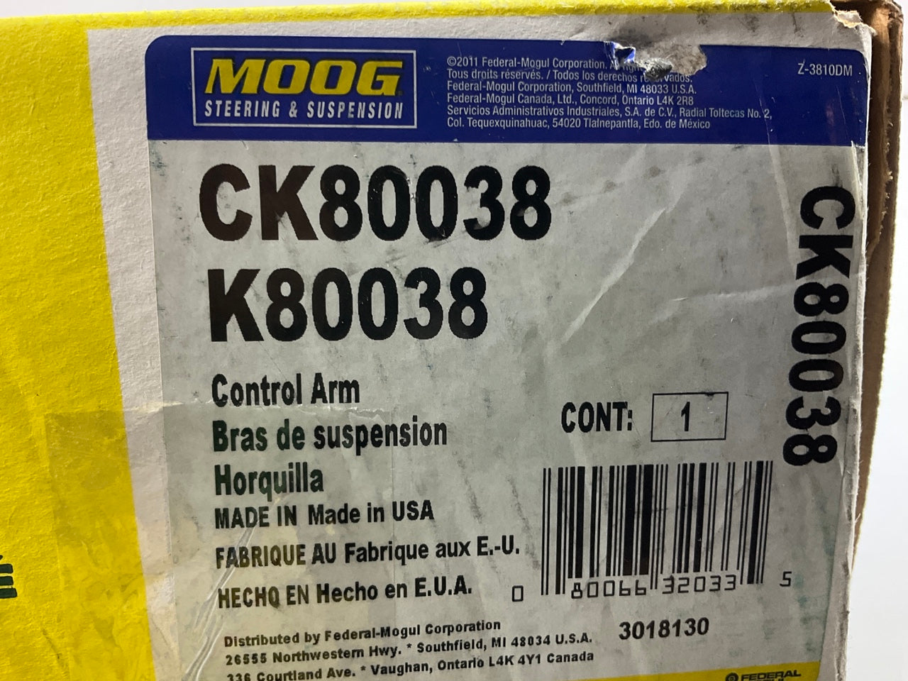 MISSING ONE NUT - Moog CK80038 Front Right Upper Control Arm With Ball Joint