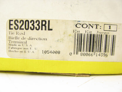 (2) Moog ES2033RL Front Outer Steering Tie Rod End