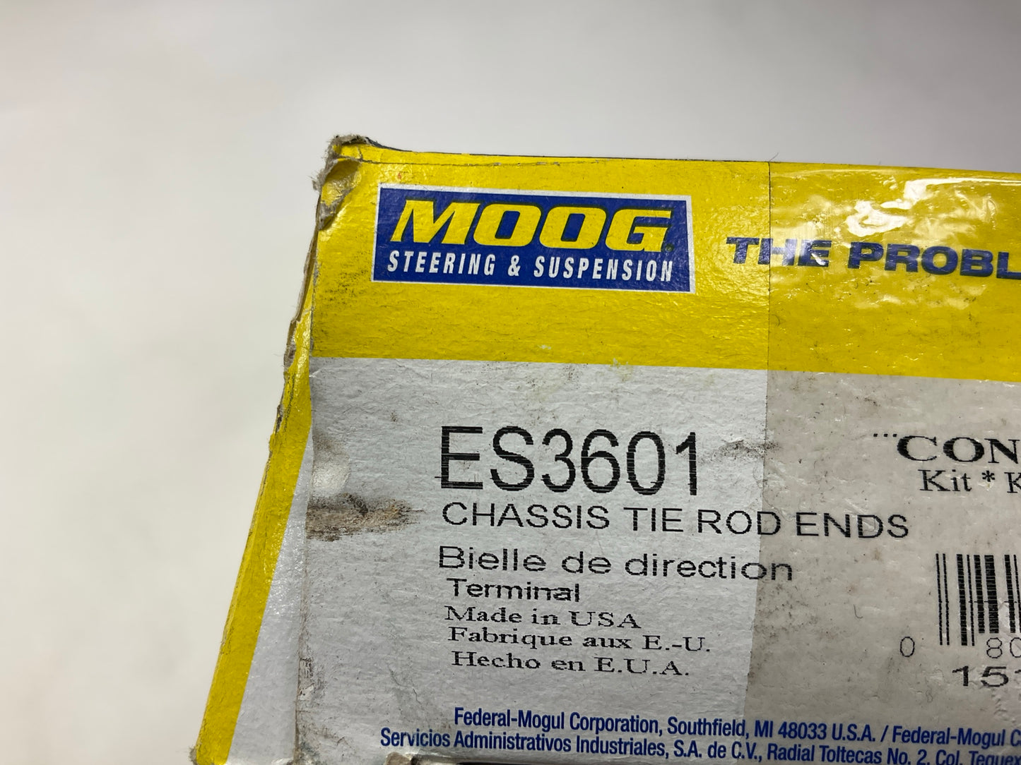 NO HARDWARE - Moog ES3601 Front Left Outer Steering Tie Rod End