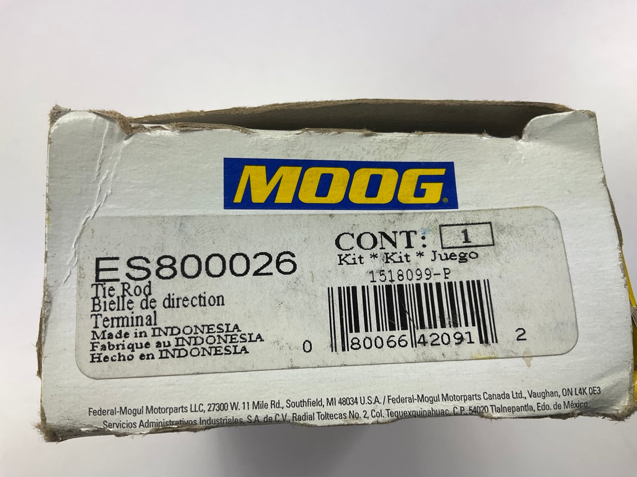 Moog ES800026 Steering Tie Rod End - Front Left Outer