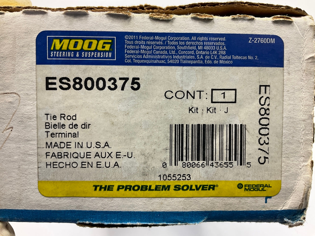 Moog ES800375 Steering Drag Link End