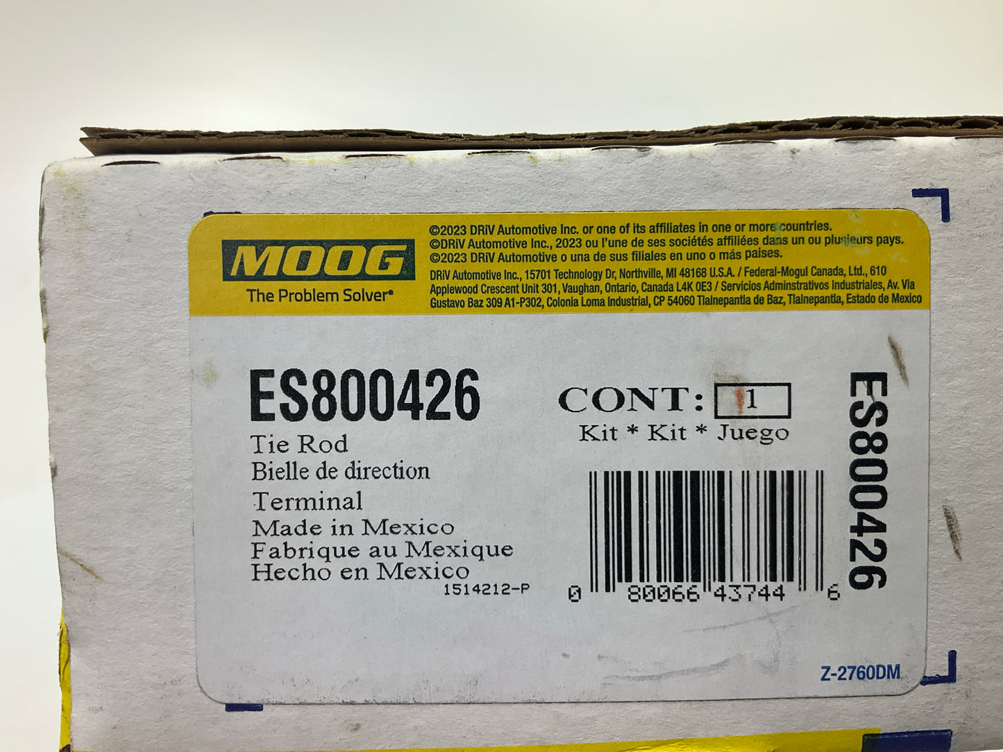 Moog ES800426 Front Right Outer Steering Tie Rod End