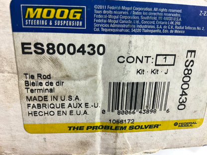 NO HARDWARE - Moog ES800430 Front Right Outer Steering Tie Rod End