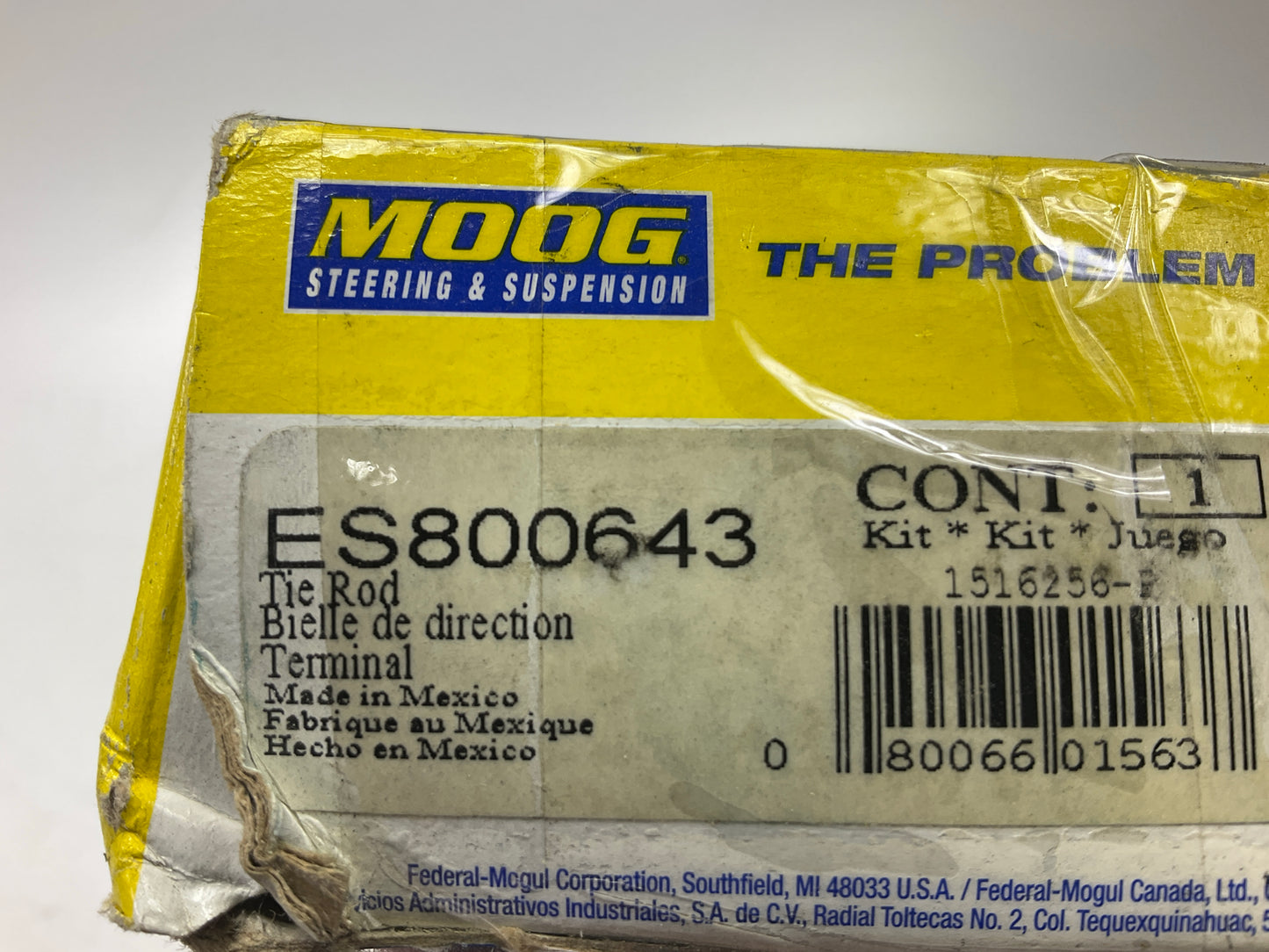 Moog ES800643 Front Outer Steering Tie Rod End