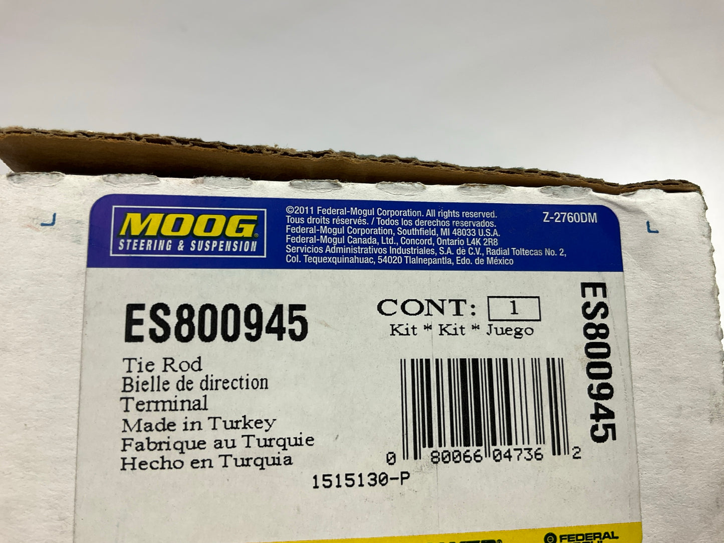 Moog ES800945 Front Left Outer Steering Tie Rod End